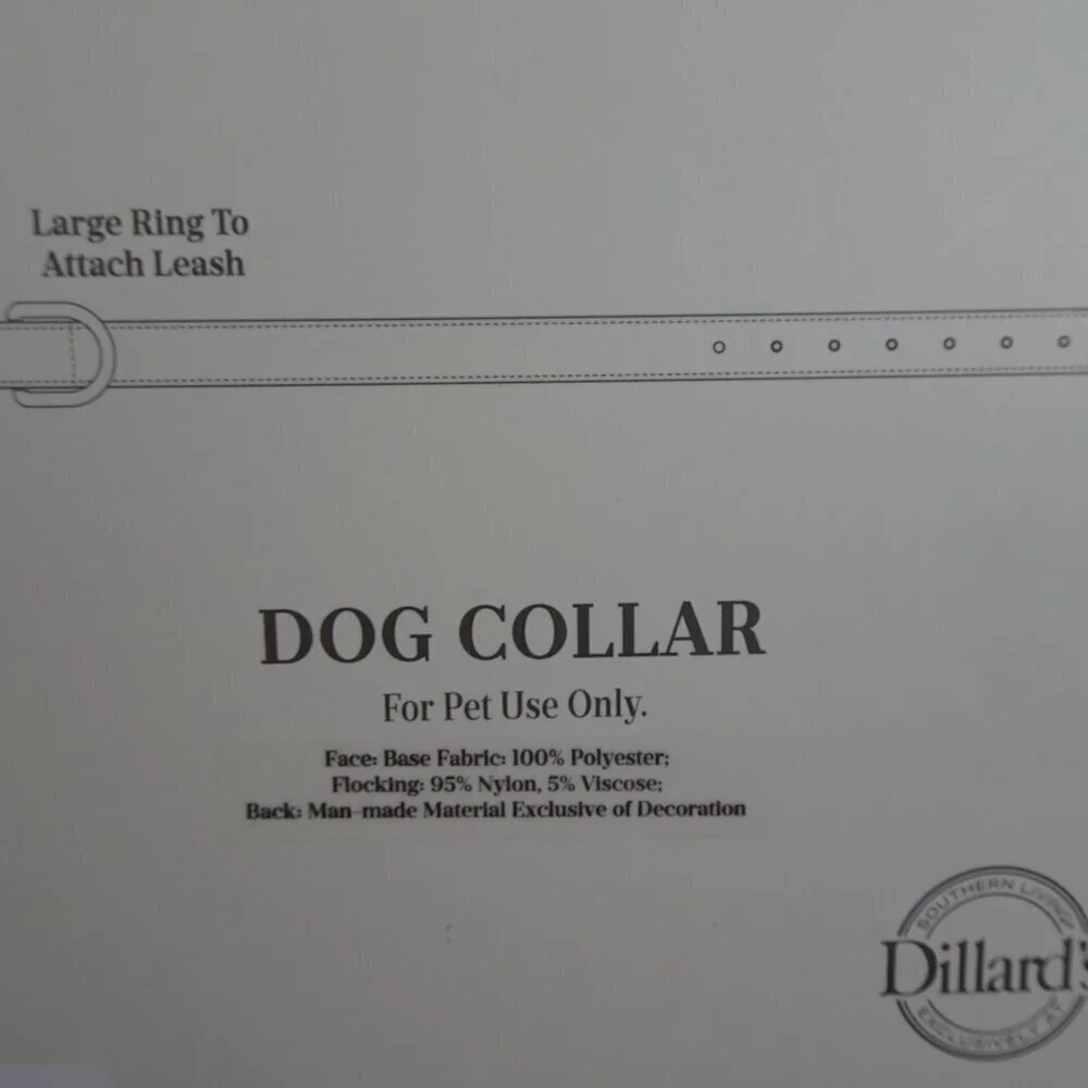 Southern Living Faux Leather Dog Collar Size XS / SMALL Blue Adjustable